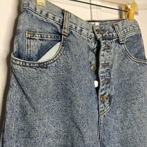 Steel VINTAGE Skinny Cropped Jeans High Rise Light Wash Blue Acid Wash MOM 13